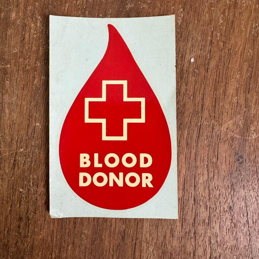 Vintage 1950s American Red Cross Blood Donor Window Cling Sticker